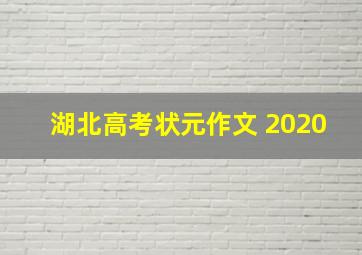 湖北高考状元作文 2020